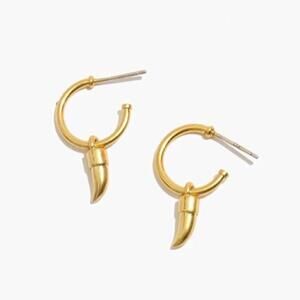 Madewell Horn Charm Hoop Earrings